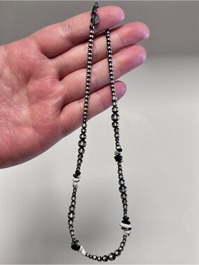 Native American Desert Pearl & White Buffalo Turquoise Necklace Sterling Silver